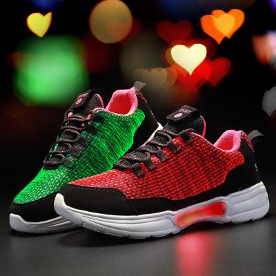 China Festivals Party Fiber Optic LED Light Up Shoes For Men Unisex USB Fashion Filling Flashing Luminous Sneakers Led Light Shoes for sale