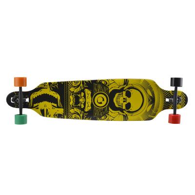 China Adult Heat Transfer Graphic Maple Drop Sloped Deck Longboard for sale