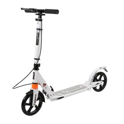 China Wholesale Aluminum Alloy Two Wheel Scooter Adult Youth 200mm Big Wheel Hand Brake Folding Scooter for sale