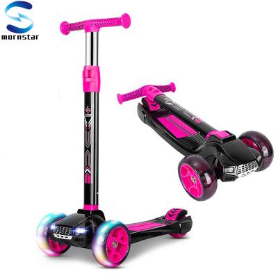 China Wholesale High Quality Headlights And Music Box Folding Three Wheel Kids Kick Scooters With Light And Music for sale