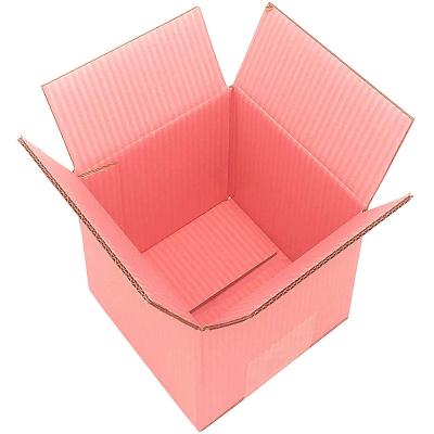 China Recyclable Custom Logo Packaging Pink Single Mailing Corrugated Cardboard Box for sale