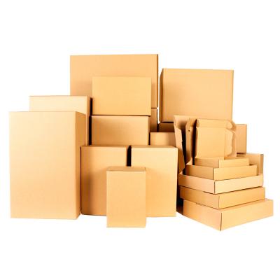 China Customized Recyclable 3/5 Layer Kraft Corrugated Cardboard Plain Brown Cardboard Shipping Hard Packaging Boxes With Custom Logo For Moving for sale