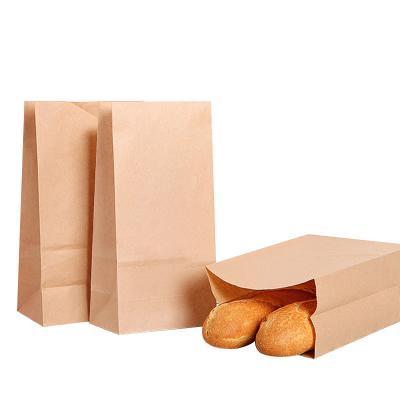 China Environmental Recyclable Eco Friendly Brown Kraft Paper Takeout Bag For Bread Sandwich Packaging for sale