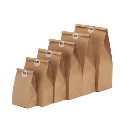 China Recyclable Food Grade Bread Take Away Kraft Paper Bag With Your Own Logo For Food for sale