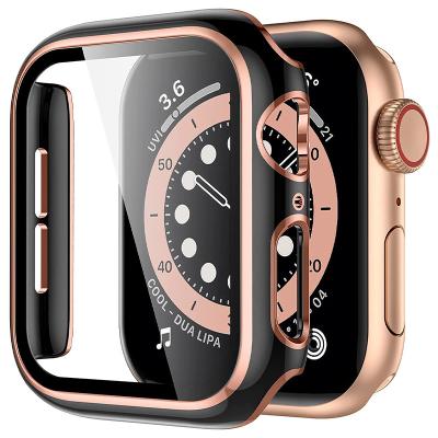 China PC Manufacturer Custom Logo Designer Luxury Hard Plastic Smart Watch Protector Cover Bumper Case For Apple iWatch Series 6 44mm for sale