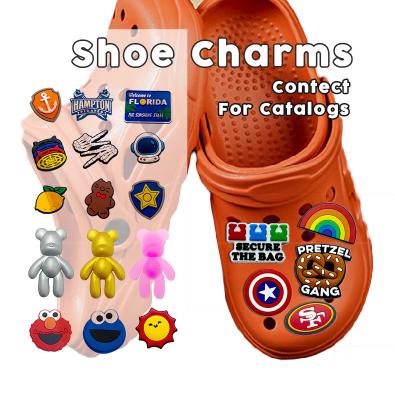 China Clog Charm 2022 Wholesale Cute Cartoon Croc Charm Soft PVC Designer Shoe Charms For Shoe Decorations for sale