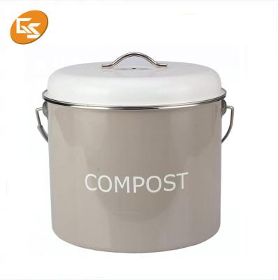 China Sustainable Eco - Friendly Wholesale Stainless Steel Food Waste Composting Bin For Kitchen for sale