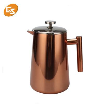 China Eco - Friendly Copper Stainless Steel French Press Sustainable For Camping Travel for sale