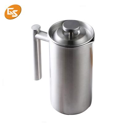 China Sustainable New Design Outdoor Camping Single Handle Stainless Steel Coffee French Press for sale