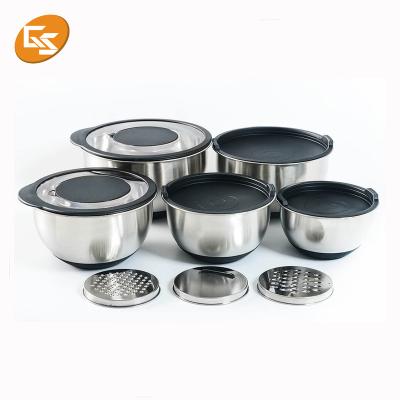 China Manufacturer Wholesales Stainless Steel Viable Fruit Salad Mixing Bowls for sale