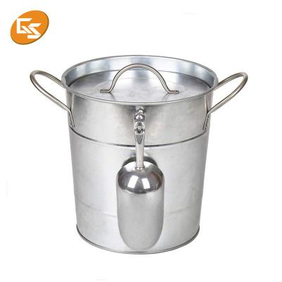 China Viable hot sale metal champagne ice bucket set with scoop for sale