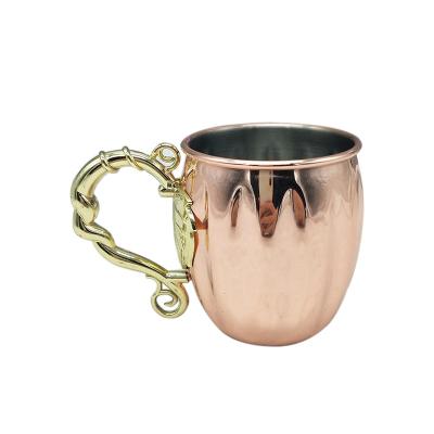 China Sustainable New Design Moscow Mule Flower Stainless Steel-Copper Mug for sale