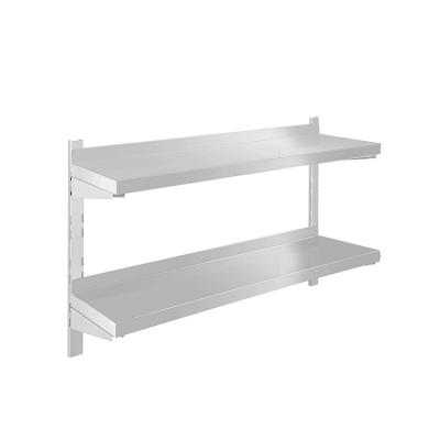 China Hotel Sustainable Kitchen Restaurant Stainless Steel With Adjustable Two Layers Of Wall Shelf for sale