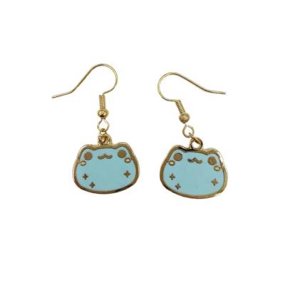 China CLASSIC Wholesale Gold Plated Stainless Steel Hoop Earring Enamel Filled Cute Christmas Animal Earrings for sale