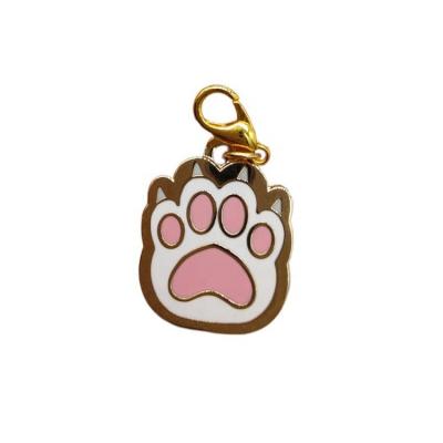 China CLASSIC Cat Paw Logo Customized Metal Charms High Quality Hard Enamel Designer Pendant Charm For Bracelet for sale