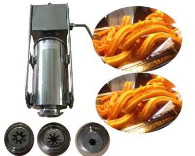 China Factory 5L Stainless Steel Horizontal Type Snack Churros Machine With 3 Dough Sticks / Molds Deep Fryer Churros Fillers for sale