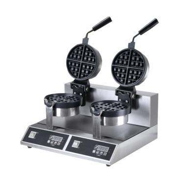 China Adjustable Thermostat Double Plate Digital Belgian Waffle Making Machine Breakfast Waffle Maker for sale