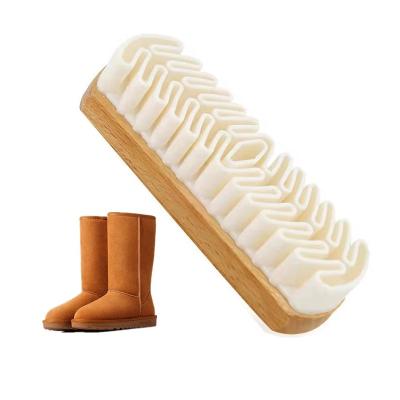 China Multi-Function Soft Wooden Shoe or Shoe Cleaning Brush Nubuck Crepe Rubber Boot and Suede Brush for Cleaning for sale