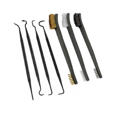 China NAIL Factory Supply Brass Gun Cleaning Brushes and Picks Double Steel Nylon Finished Kit for sale