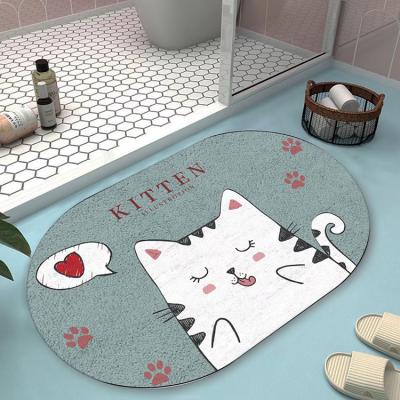 China Sustainable Fluffy Microfiber Water Absorbent Mat Bath Diatomite Bathroom Mat Set for sale