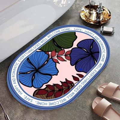 China Bathroom Floor Bath Mat Long Absorbent Floor Mat Viable Quick Absorbent Diatomite for sale