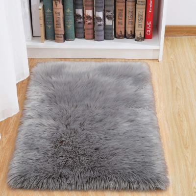 China Washable Luxury Fluffy Plush Bed Bedroom Rug Decorative Carpet Kids Play Princess Room Faux Rabbit Fur Carpet for sale