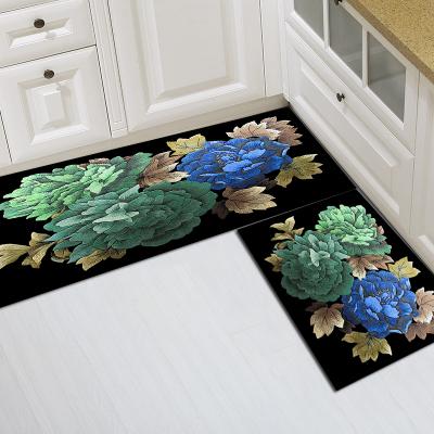 China Anti-slip Classic Style Floral Pattern 3d Printing Kitchen Hall Carpet for sale