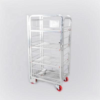 China High Front Load Dairy Roll Cage Industrial 4 Dairy Tainer Cart for sale