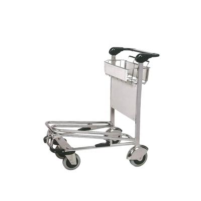 China Transportation Goods Hand Brake Stainless Steel Airport Luggage Trolley Cart for sale