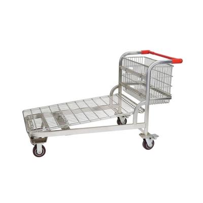 China High Quality Distribution Transport Folding Heavy Duty 4 Wheel Cargo Cart for sale