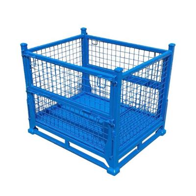 China Warehouse Rack Galvanized Collapsible Metal Steel Collapsible Storage Welded Wire Mesh Cage Wire Container For Warehouse for sale