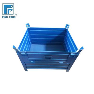 China High Capacity Steel Heavy Duty Foldable Galvanized Steel Pallet Box for sale