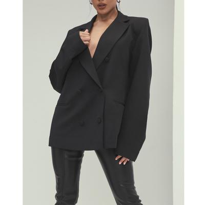 China New Women's Anti-Wrinkle Office Blazer Lady Lapel Long Sleeve Coat Cardigan Suit Coat Casual Tops Slim Slim Solid Color Jacket for sale