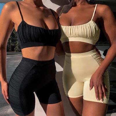 China Wholesale Breathable Sexy Naked Yoga Set Sportswear Active Wear Sets Gym Sports Bra Pants Short Crop Top Fitness Women Yoga Training Suit for sale