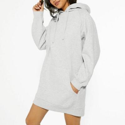 China 2021 Autumn And Winter Custom Long Sleeve Fleece Anti-Static Hoodie Sweat Dress Women for sale