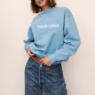 China 2022 high quality vintage logo white cotton pullover crewneck sweatshirt custom printed Anti-wrinkle women Anti-wrinkle for sale