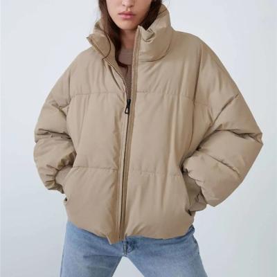 China Solid Color Warm Comic Collar Anti-wrinkle Winter Top Jacket Oversized Puffy Bubble Coat For Women 2021 for sale