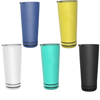 China Viable New Design Outdoor Portable Blue Tooth 500ml Sublimation Mug With Lids Stainless Steel Flask Smart Thermos For BT5.0 Speaker for sale