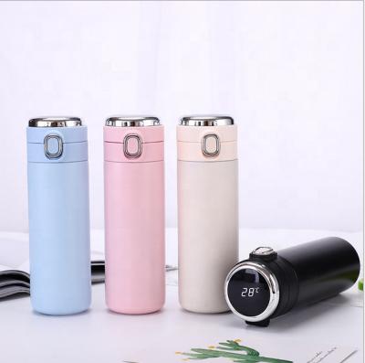 China Viable Smart Cup With Right Temperature Display Lid Wall Cups Stainless Steel Double Vacuum Insulated Travel Mug Warmer Water Bottle for sale