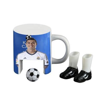 China Bulk Viable Wholesale Mug Custom Soccer Goal Soccer Cup-Qatar World Cup Ceramic Logo Mug With Little Ball And Shoe for sale