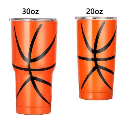 China Creative PORTABLE hot sale baseball car cup basketball football sports mug double wall stainless steel vacuum insulated water bottle for sale