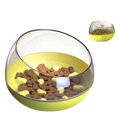 China Hot Selling Viable Creative Wobbler Anti Engulfing Pet Bowls and Non Stalling Feeders Fun Feeder Pet Slow Feeding Interactive Basin for sale