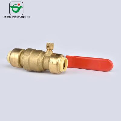 China BSP FNPT Thread 3/4''X3/4'' Brass Mini Ball Valve Push Fit for sale