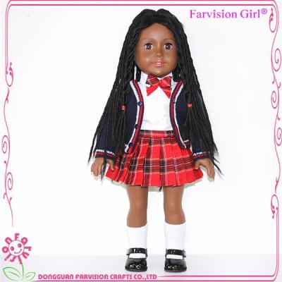 China Cartoon Toy 18 Inch Doll Maker African American Dolls Black With Braid for sale