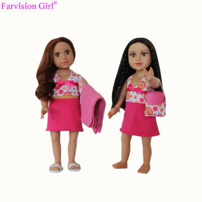 China Cartoon Toy Lovely 18 Inch Girl Doll Twins With Bikini Clothes for sale