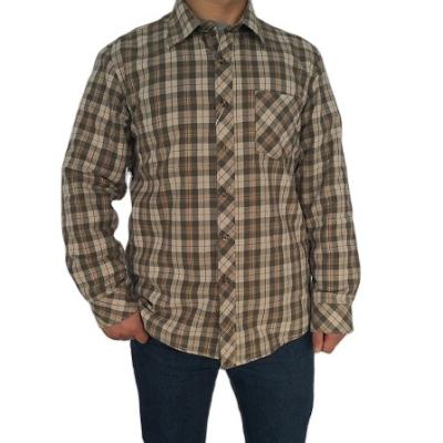 China Winter Shirt Men's Quilted Sherpa Flannel Striping Warm Winter Shirts for sale