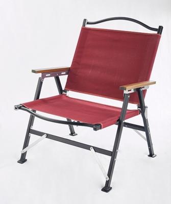 China Modern Wholesale outdoor beech armrest wood grain portable fishing camping chair for sale