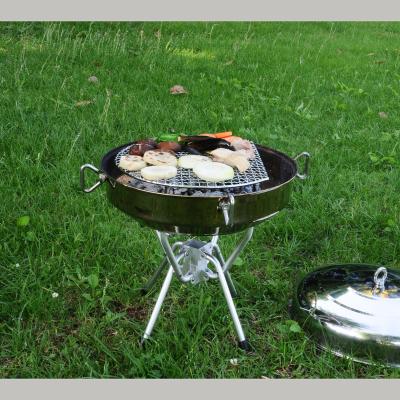 China Folding Stainless Steel Metal Round Outdoor Portable Camping Stove For BBQ Grill for sale