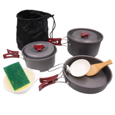 China Camping pot 2 or 3 people cookware set outdoor camping pot for sale