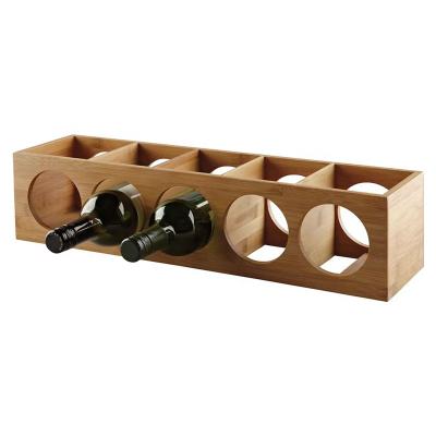 China 3 4 Sustainable Free Standing Solid Wood 5 Layers Wine Bottle Wooden Rack Wine Display Rack for sale